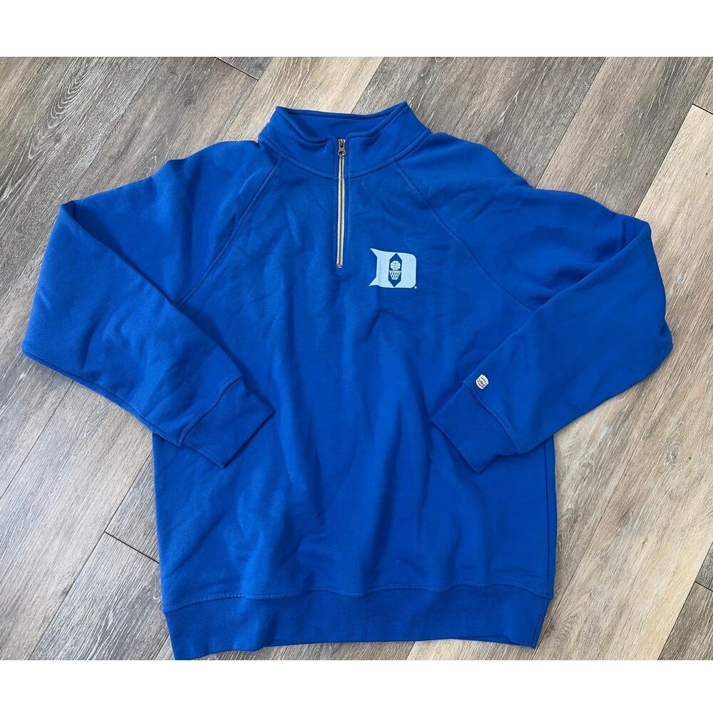 Homefield Duke Blue Devils Quarter Zip Sweatshirt Mens 2XL Blue